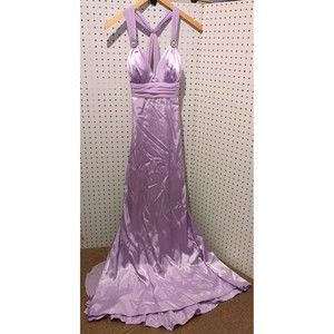 Betsy Adam Purple Dress Gown Wedding Prom Formal Sleeveless Long 2P